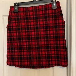 Skies are Blue Red/Black Plaid Skirt